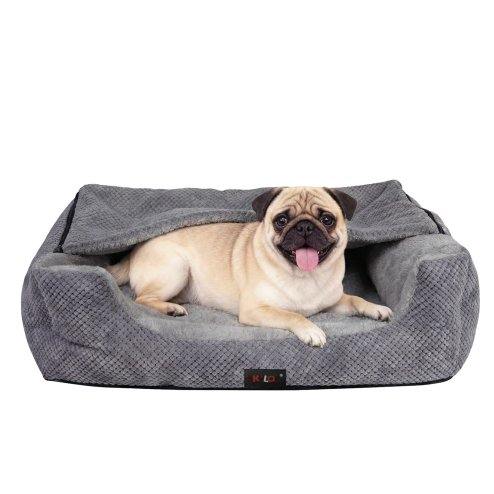 Skylos Dog Bed Cat Bed Cave Pet Bed Removable Blanket Washable Anti-anxiety 63cm