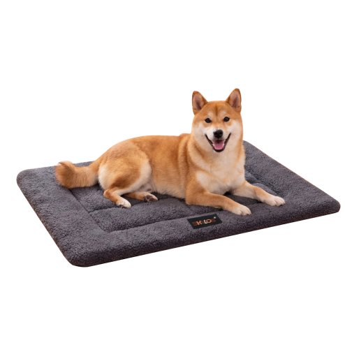 SKYLOS Large Dog Bed Foam Mattress Plush Pet Bed Non Slip Crate Mat XL 89x58cm