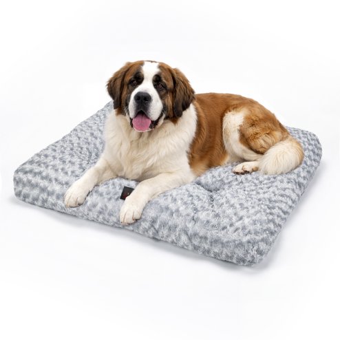 SKYLOS Plush Dog Bed Soft Rose Velvet Non-Slip Pet Crate Keneel Mattress Mat XL