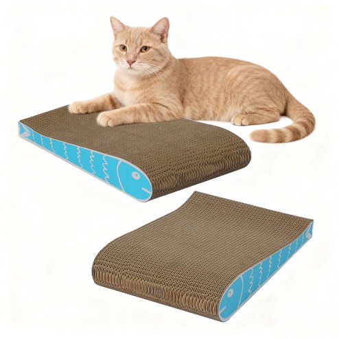 Skylos 2PCS Cat Scratching Board Cardboard Cat Scratcher Scratching Pad Lounge