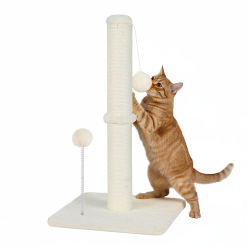 Skylos Cat Scratching Post 54cm Strong Natural Sisal Heavy Duty Scratcher Ball