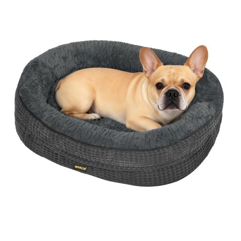 Skylos Orthopedic Plush Dog Bed Soft Washable Pet Bed Grey Cosy Cushion M Size