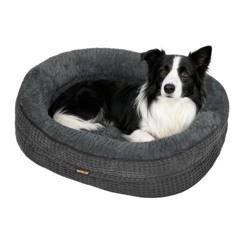 Skylos Orthopedic Plush Dog Bed Soft Washable Pet Bed Grey Cosy Cushion XL Size