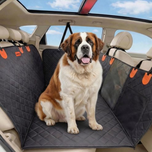 Skylos Dog Car Seat Cover Waterproof Pet Back Seat Hammock Safety Protector