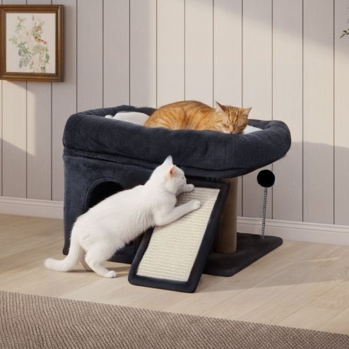 Skylos Cat Tree Tower Big Perch Bed Spacious Condo with Sisal Scratching Post