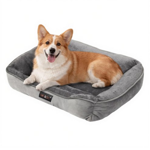 Skylos Orthopedic Dog Bed Large Soft Arctic Velvet Pet Bed Mattress Anti-Slip