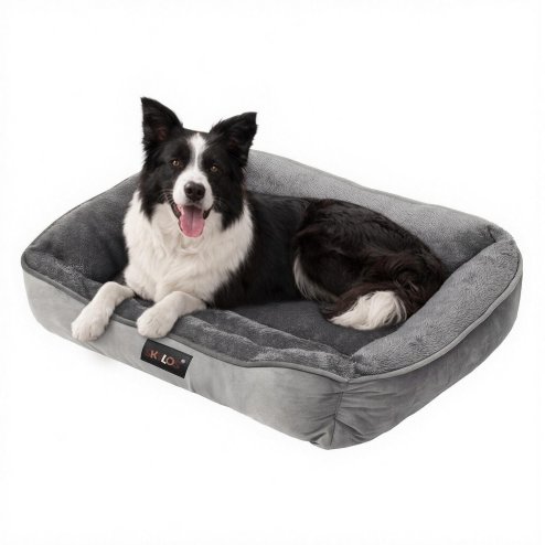 Skylos Orthopedic Dog Bed Large Soft Arctic Velvet Pet Bed Mattress Anti-Slip XL