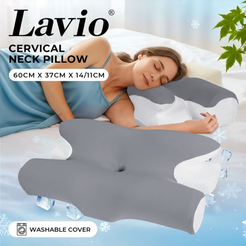 Lavio Ergonomic Horn Pillow for Neck Shoulder Pain Relief Side Sleeper Support