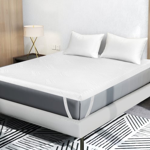 Memory Foam Mattress Topper King Bamboo Charcoal Cooling Gel 8cm Thick Washable