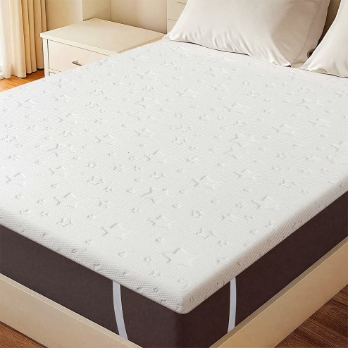 Lavio King Mattress Topper Memory Foam 5cm Bamboo Charcoal Washable Non Slip