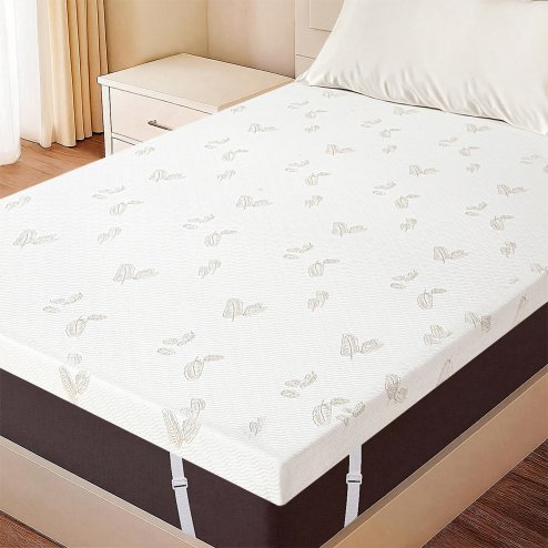 Lavio Memory Foam Mattress Topper 7cm Single Dual Layer Pressure Relief Washable