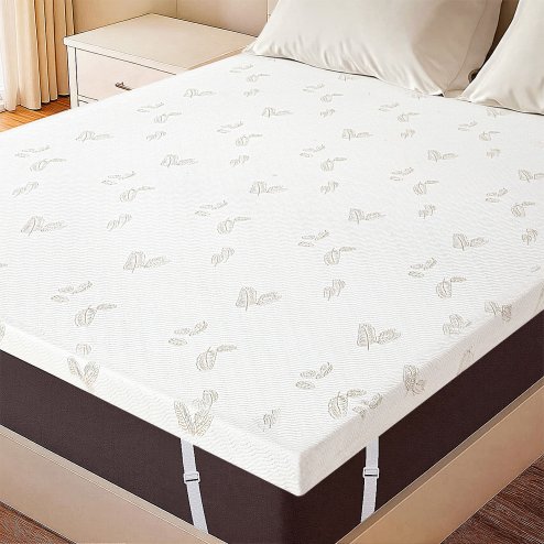 Lavio Mattress Topper Memory Foam Super King Dual Layer Pressure Relief Washable