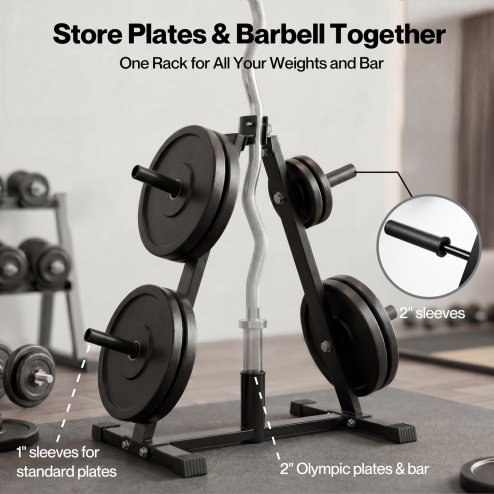 Centra Weight Plate Storage Rack Olympic Plate Holder Gym Weight Stand Tree