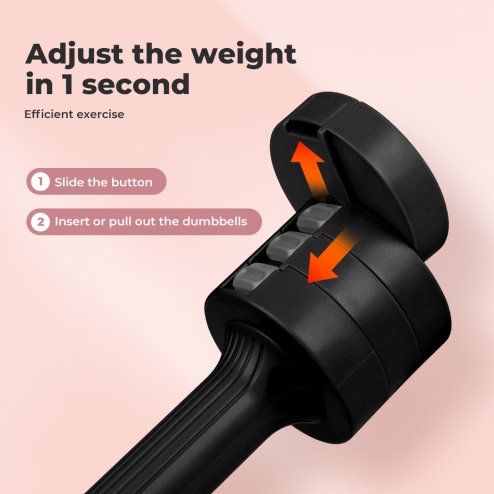 Centra A Pair Of 1KG To 2.5KG Adjustable Dumbbells With Metal Weight Black