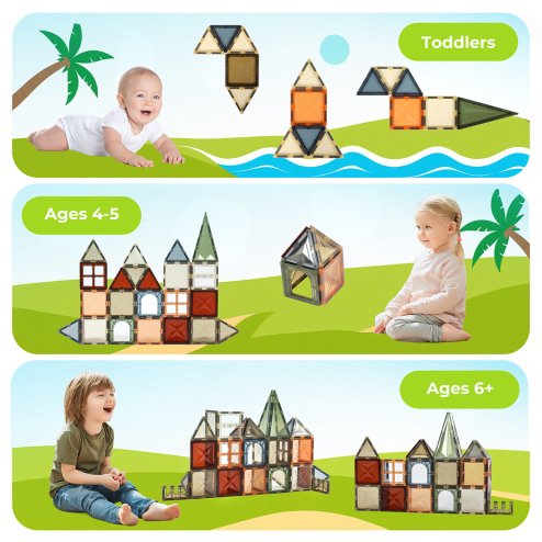 Dekko Magnetic Building Blocks Kids Magnetic Tiles Educational Construction Toy
