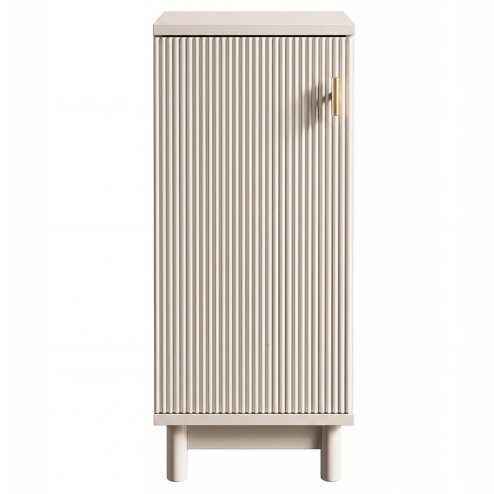 Levede Slim Bathroom Cabinet Tall Fluted Storage Cupboard Adjustable Shelf Cream