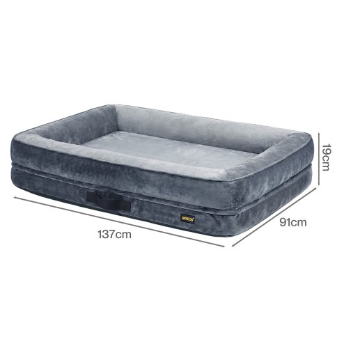 Skylos Large Dog Bed Orthopedic Dog Bed Egg Foam Bolster Sofa Gray Household