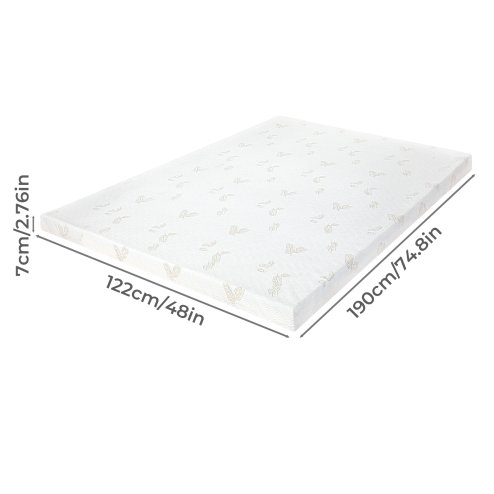 Lavio Mattress Topper Memory Foam Small Double Dual Layer 7cm Pressure Relief
