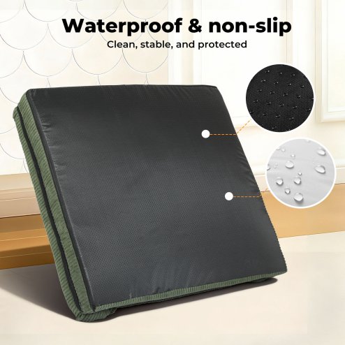 Pet Bed Orthopedic Small Dog Washable Waterproof Corduroy Wear Resistant Green