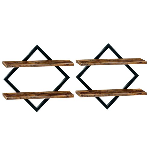 Levede Floating Shelves Hanging Rustic Brown Stylish Wall Storage 2 Set