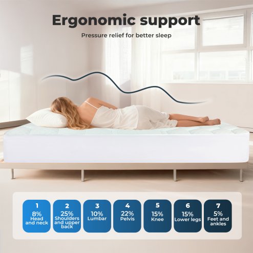 Lavio Mattress Topper Pillowtop Memory Foam Bamboo Cover Bed Protector Double