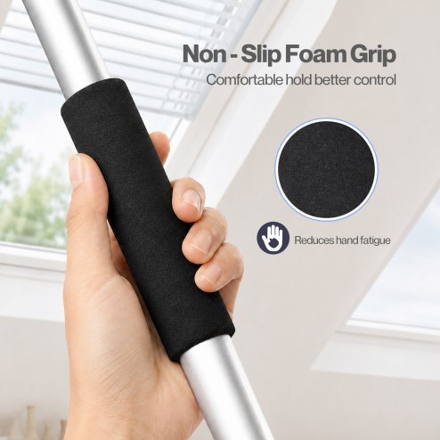 Levede Skylight Opener Telescopic Window Pole 1.1-2m Roof Window Aluminium Black