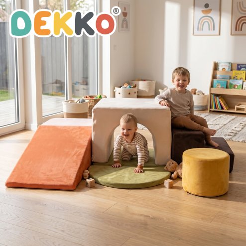 Dekko Soft Play Set Foam Blocks Baby Climbing Blocks Vellum Suede Multi-Colour