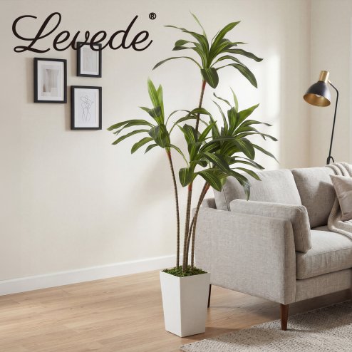 Levede Artificial Dracaena Tree 182cm Realistic Fake Plant with Pot Home Decor