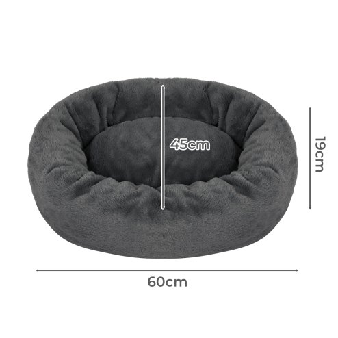 Skylos Dog Bed Small Donut Soft Plush Pet Cat Beds Calming Anti Anxiety Washable