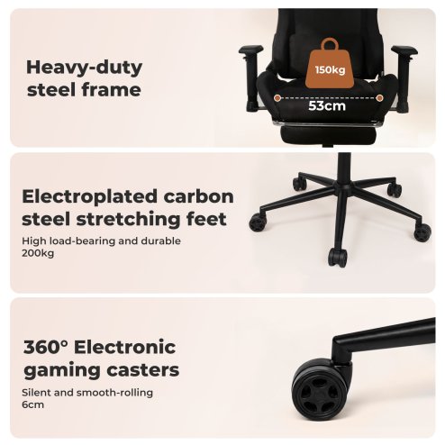 Ergonomic Office Chair 165° Reclining Executive Computer Chair with Spring Seat