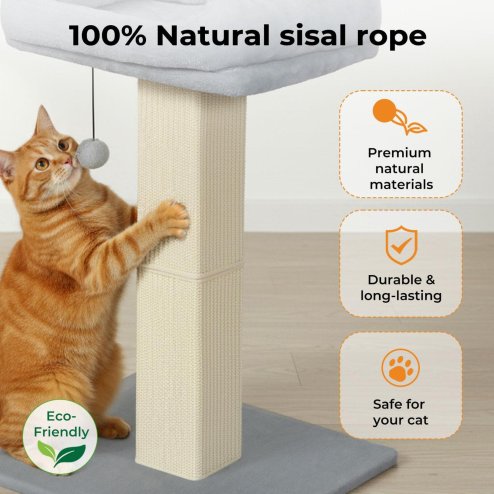 Skylos 71cm Cat Tree Cat Scratching Post Climbing Tower with Kitten Bed Toy