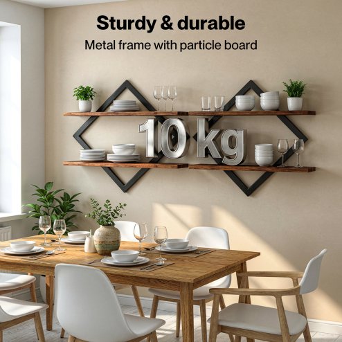 Levede Floating Shelves Hanging Rustic Brown Stylish Wall Storage 2 Set