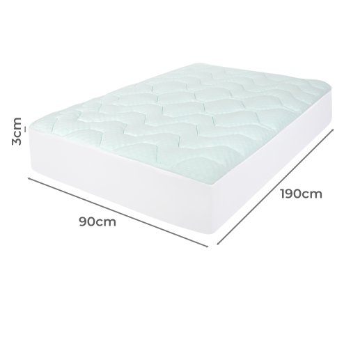 Lavio Mattress Topper Pillowtop Memory Foam Bamboo Cover Bed Protector Single