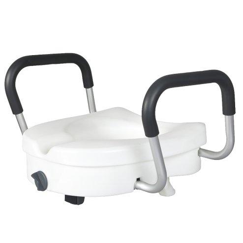 Levede Raised Toilet Seat 12cm Riser with Adjustable Arms for Elderly Disabled Image