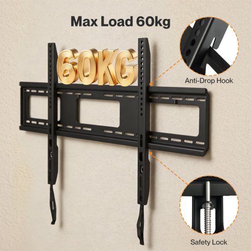 Levede TV Wall Bracket Slim for 32-85 In Flat LED LCD OLED Plasma VESA 800x400