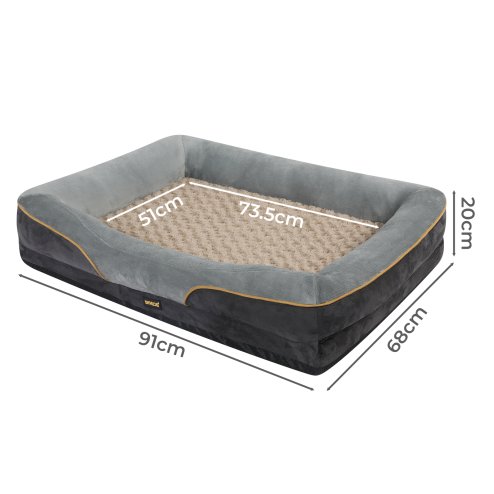 Skylos 91cm Dog Bed Orthopedic Memory Foam Pet Cushion Washable Puppy Mattress