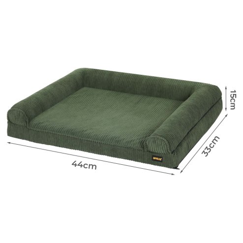 Pet Bed Orthopedic Small Dog Washable Waterproof Corduroy Wear Resistant Green