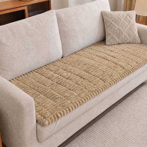 Marlow Corduroy Sofa Cover Pet Friendly Non Slip Washable 70 x 180cm Light Camel