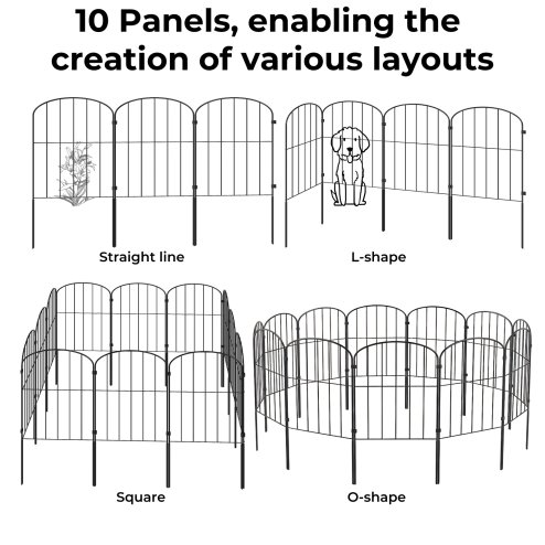Levede 10 Pack Animal Barrier Metal Decorative Garden Fence Outdoor Pet Border