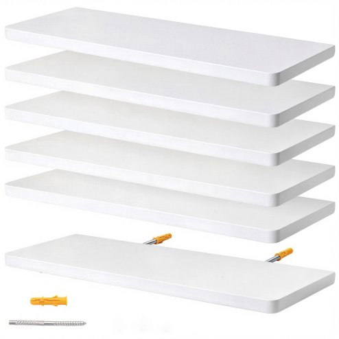 Levede Floating Shelves 6 Pack Modern Wall Shelves White Home and Office
