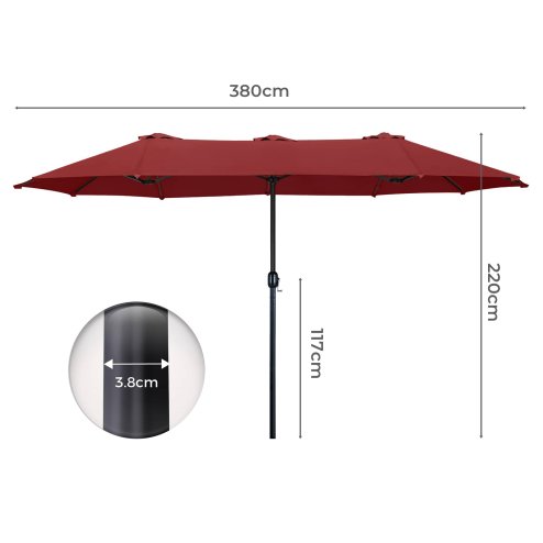 Mountview Large Parasol Patio Umbrella Outdoor Garden Pool Sunshade Double-Sided