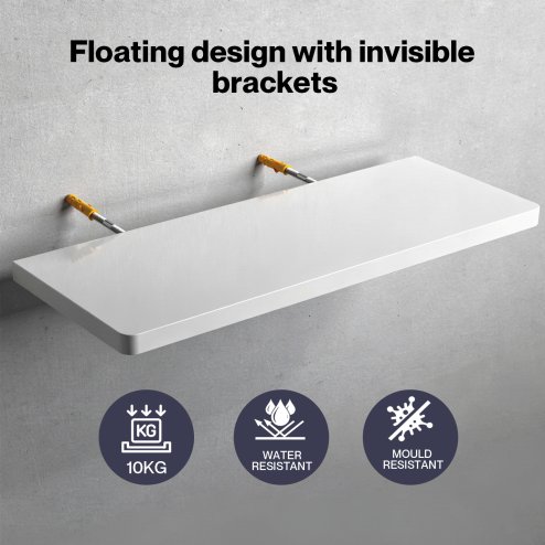 Levede Floating Shelves 6 Pack Modern Wall Shelves White Home and Office