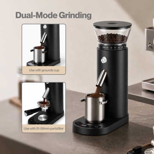 Spector Coffee Grinder 60-Setting Portable USB Rechargeable Burr Grinder Black