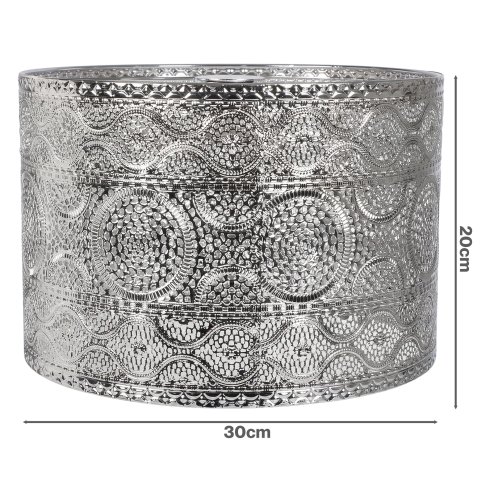 Emitto Ceiling Light Shade Moroccan Style Silver Chrome Pendant Shade Lamp Decor