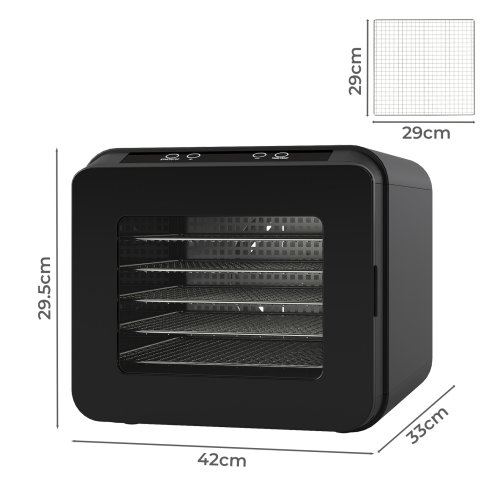 Spector Electric Food Dehydrator 6 Stainless Steel Trays Touch Control 72H Timer