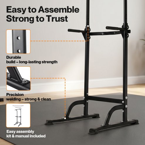 Centra Pull Up Station, 9-Height Adjustable, 150kg Carbon Steel, Black