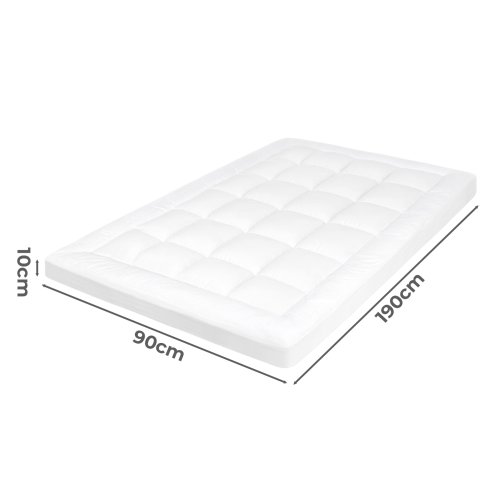 Lavio Mattress Topper Single 10CM Deep Washable Thick Soft Microfibre with Strap