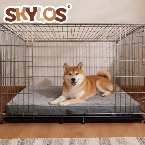 SKYLOS Washable Dog Bed Waterproof Plush Non-Slip Pet Mattress for Medium Dogs