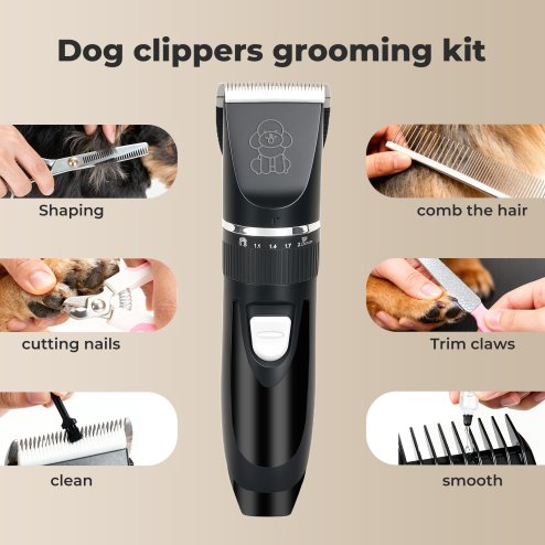 Skylos Pet Clipper Cat Dog Grooming Trimmer Shaver Cordless Rechargeable Kit