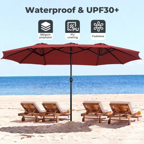 Mountview Large Parasol Patio Umbrella Outdoor Garden Pool Sunshade Double-Sided